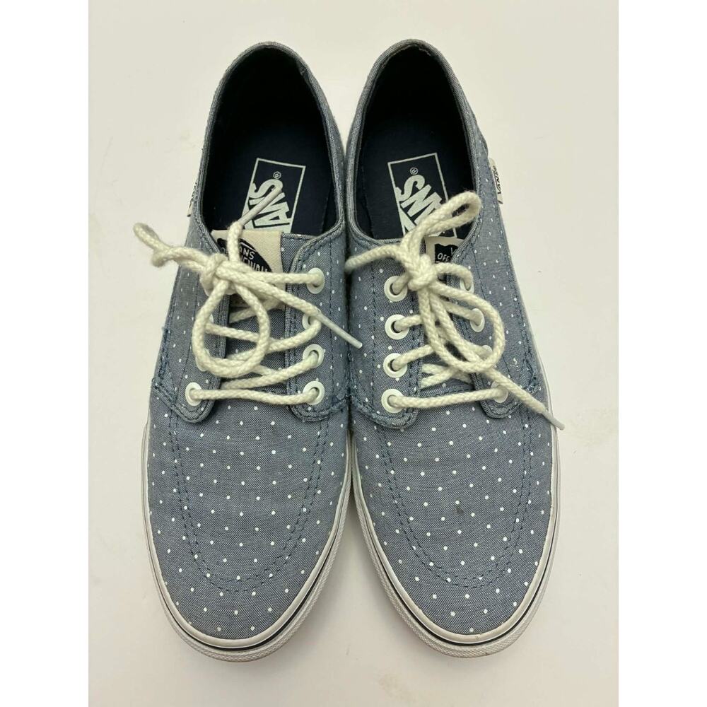 Vans Authentic Blue Polka Dot Canvas Skate‎ Shoes Women 8 Men 6.5